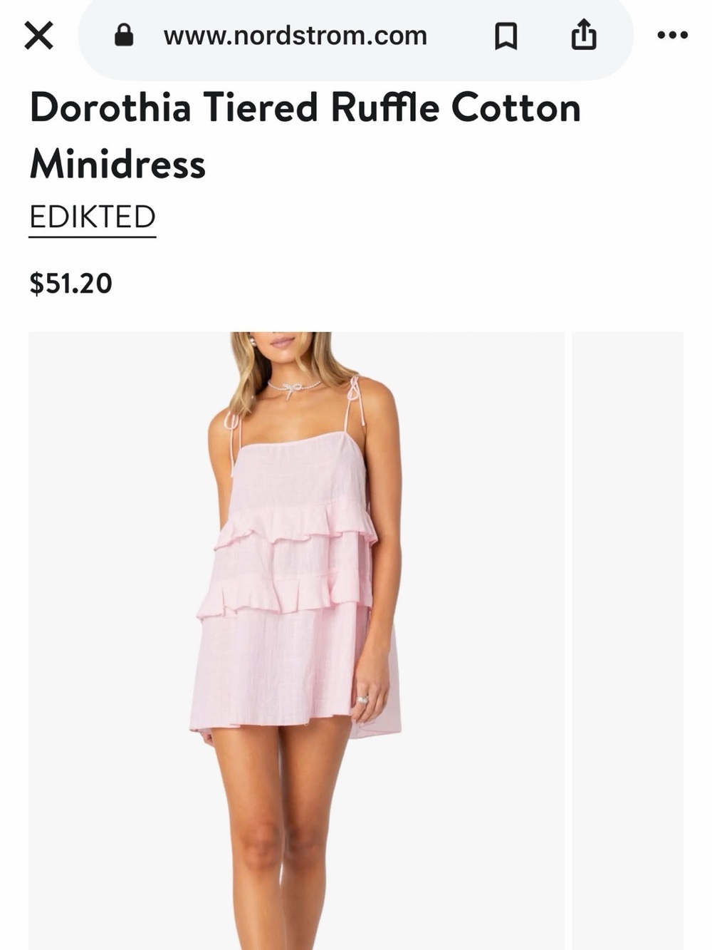 Edikted Light Pink Tiered Ruffle Mini Dress